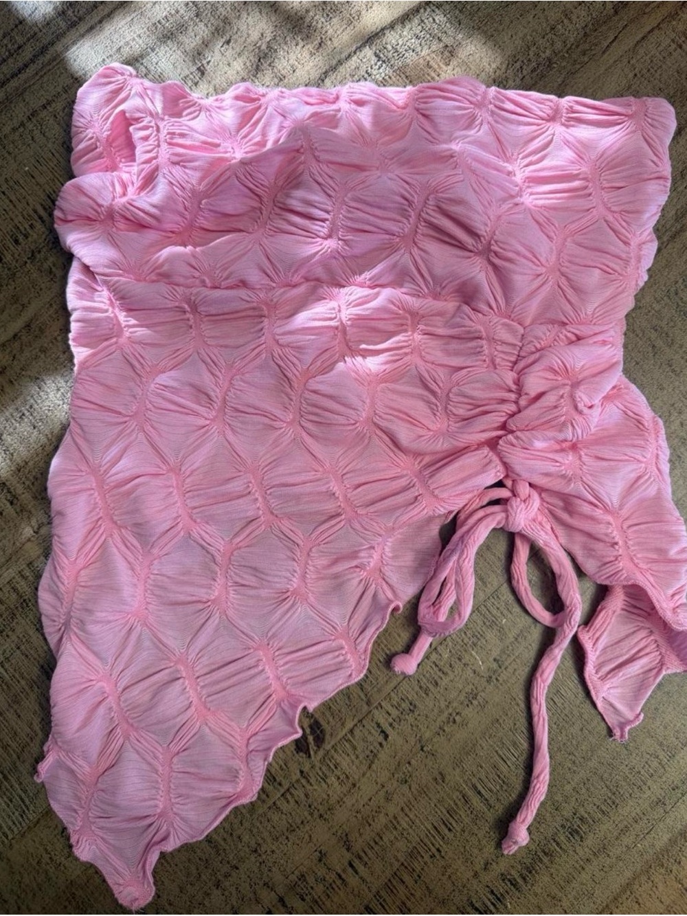 NWT See You Monday Women’s Pink Textured Tie-Side Tube Top